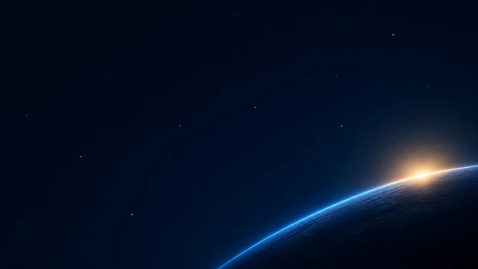 Luz azul y dorada en el horizonte de la Tierra